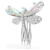 Broche y accesorio para el cabello de Ariana Grande x Swarovski: perla de cristal, cortes mixtos, libélula, blanco, chapado en rodio
