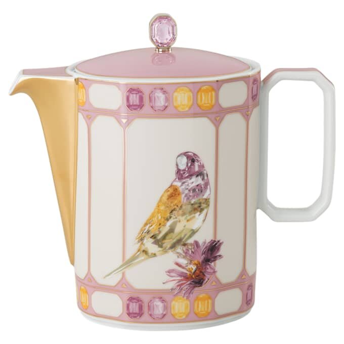 Cafetera Idyllia de porcelana, motivo de cristal, pájaro, multicolor Cafetera Idyllia de porcelana, motivo de cristal, pájaro, multicolor