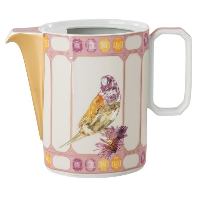 Cafetera Idyllia de porcelana, motivo de cristal, pájaro, multicolor Cafetera Idyllia de porcelana, motivo de cristal, pájaro, multicolor