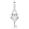 Charm Idyllia de cortes mixtos, corazón con llave, blanco, chapado en rodio Charm Idyllia de cortes mixtos, corazón con llave, blanco, chapado en rodio
