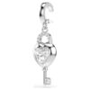 Charm Idyllia de cortes mixtos, corazón con llave, blanco, chapado en rodio Charm Idyllia de cortes mixtos, corazón con llave, blanco, chapado en rodio