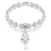 Charm Idyllia de cortes mixtos, corazón con llave, blanco, chapado en rodio Charm Idyllia de cortes mixtos, corazón con llave, blanco, chapado en rodio