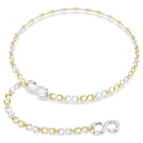 Cinturón Dextera blanco, acabado de metales mixtos