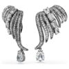 Colección Vienna: Ear Cuffs Feather, blanco, chapado en rutenio Colección Vienna: Ear Cuffs Feather, blanco, chapado en rutenio