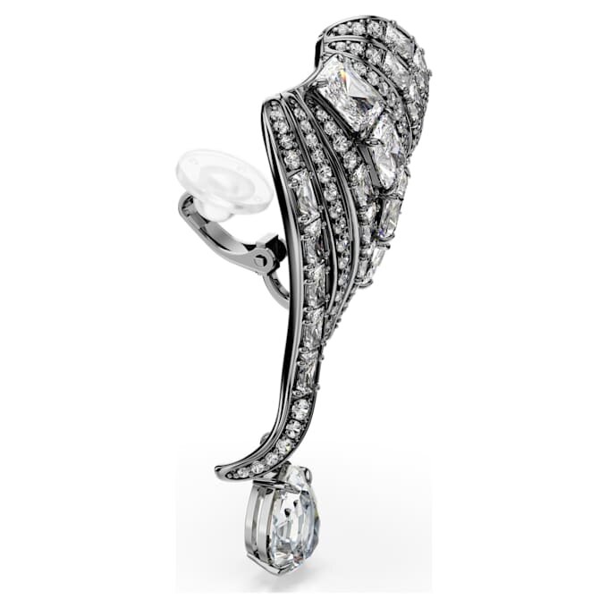 Colección Vienna: Ear Cuffs Feather, blanco, chapado en rutenio Colección Vienna: Ear Cuffs Feather, blanco, chapado en rutenio
