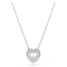 Colgante Ariana Grande x Swarovski con cortes mixtos, corazón, blanco, chapado en rodio
