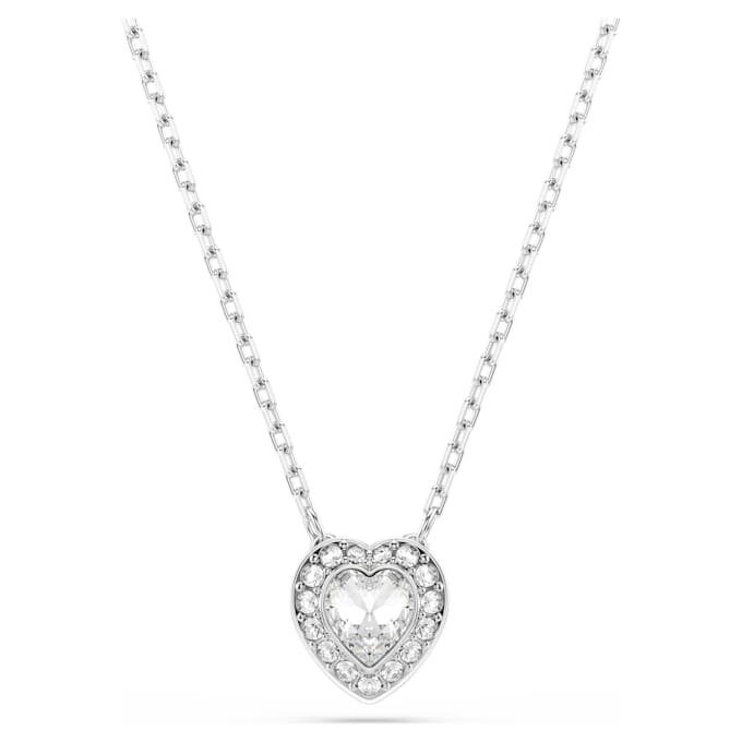 Colgante Ariana Grande x Swarovski con cortes mixtos, corazón, blanco, chapado en rodio Colgante Ariana Grande x Swarovski con cortes mixtos, corazón, blanco, chapado en rodio
