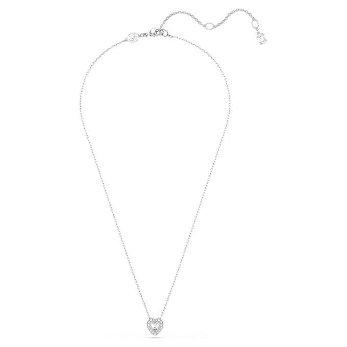 Colgante Ariana Grande x Swarovski con cortes mixtos, corazón, blanco, chapado en rodio Colgante Ariana Grande x Swarovski con cortes mixtos, corazón, blanco, chapado en rodio