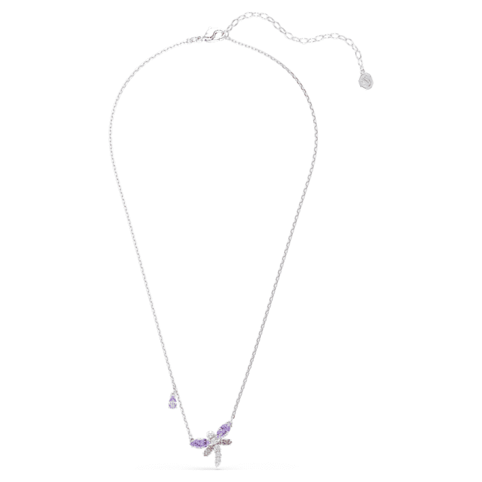 Colgante Ariana Grande X Swarovski con cortes mixtos, libélula, multicolor, chapado en rodio Colgante Ariana Grande X Swarovski con cortes mixtos, libélula, multicolor, chapado en rodio
