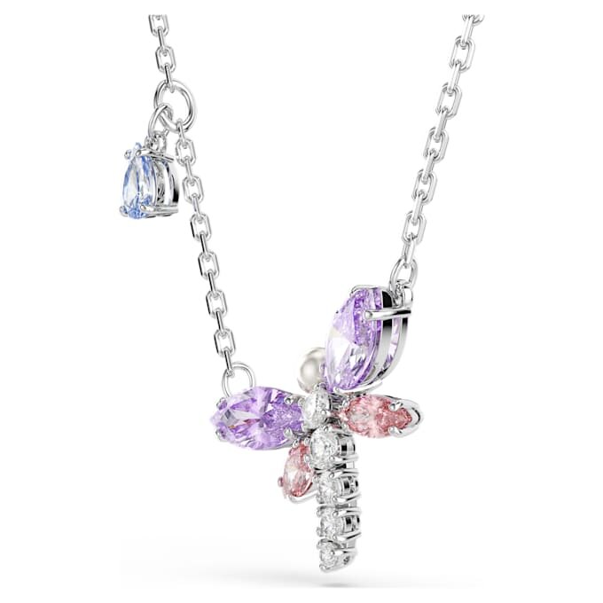 Colgante Ariana Grande X Swarovski con cortes mixtos, libélula, multicolor, chapado en rodio Colgante Ariana Grande X Swarovski con cortes mixtos, libélula, multicolor, chapado en rodio