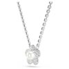 Colgante Ariana Grande x Swarovski con perla de cristal, corte redondo, flor, blanco, chapado en rodio Colgante Ariana Grande x Swarovski con perla de cristal, corte redondo, flor, blanco, chapado en rodio