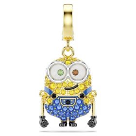 Colgante Bob de los Minions con pavé, multicolor, chapado en tono dorado