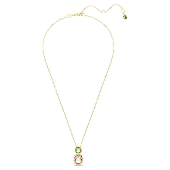 Colgante Chroma con corte cojín, multicolor, chapado en tono dorado Colgante Chroma con corte cojín, multicolor, chapado en tono dorado