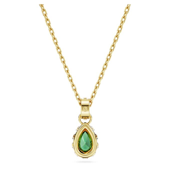 Colgante Chroma con corte de pera, verde, chapado en tono dorado Colgante Chroma con corte de pera, verde, chapado en tono dorado
