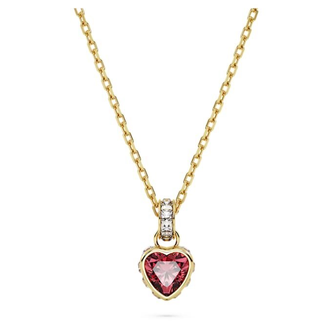 Colgante Chroma en forma de corazón, rojo, chapado en tono dorado Colgante Chroma en forma de corazón, rojo, chapado en tono dorado