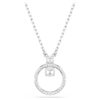 Colgante Constella con pavé, corte redondo, blanco, chapado en rodio