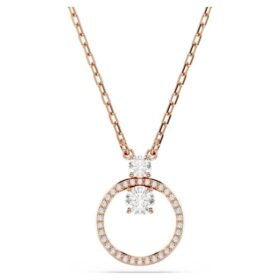Colgante Constella con pavé, corte redondo, blanco, chapado en tono oro rosa Colgante Constella con pavé, corte redondo, blanco, chapado en tono oro rosa