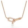Colgante Constella con perla de cristal, corte redondo, blanco, chapado en tono oro rosa Colgante Constella con perla de cristal, corte redondo, blanco, chapado en tono oro rosa