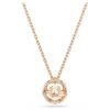 Colgante Constella de corte redondo, piedra danzante, rosa, chapado en tono oro rosa Colgante Constella de corte redondo, piedra danzante, rosa, chapado en tono oro rosa