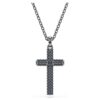 Colgante cruz Insigne, gris, chapado en rutenio Colgante cruz Insigne, gris, chapado en rutenio