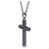 Colgante cruz Insigne, gris, chapado en rutenio Colgante cruz Insigne, gris, chapado en rutenio