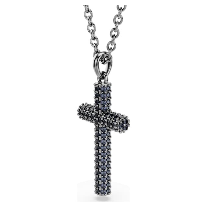 Colgante cruz Insigne, gris, chapado en rutenio Colgante cruz Insigne, gris, chapado en rutenio