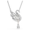 Colgante de cisne, blanco, chapado en rodio Colgante de cisne, blanco, chapado en rodio