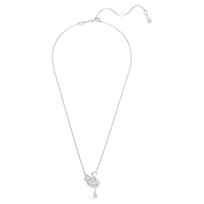 Colgante de cisne, blanco, chapado en rodio Colgante de cisne, blanco, chapado en rodio