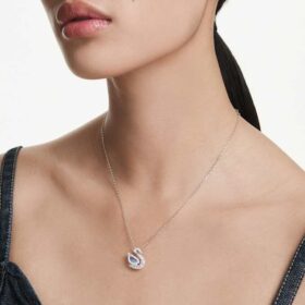 Colgante de cisne con cortes mixtos, cisne, azul