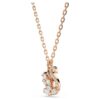 Colgante de cisne con cortes mixtos, cisne, blanco, chapado en tono oro rosa Colgante de cisne con cortes mixtos, cisne, blanco, chapado en tono oro rosa