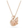 Colgante de cisne con cortes mixtos, cisne, rosa