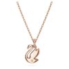 Colgante de cisne, pequeño, blanco, chapado en tono oro rosa Colgante de cisne, pequeño, blanco, chapado en tono oro rosa