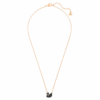 Colgante de cisne, pequeño, negro, chapado en tono oro rosa