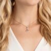 Colgante de cisne, rosa, chapado en tono oro rosa