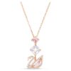 Colgante de cisne, rosa, chapado en tono oro rosa