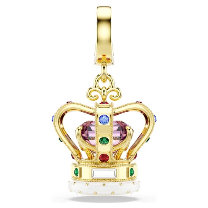 Colgante de corona de los Minions con cortes mixtos, multicolor, chapado en tono dorado Colgante de corona de los Minions con cortes mixtos, multicolor, chapado en tono dorado