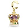 Colgante de corona de los Minions con cortes mixtos, multicolor, chapado en tono dorado Colgante de corona de los Minions con cortes mixtos, multicolor, chapado en tono dorado