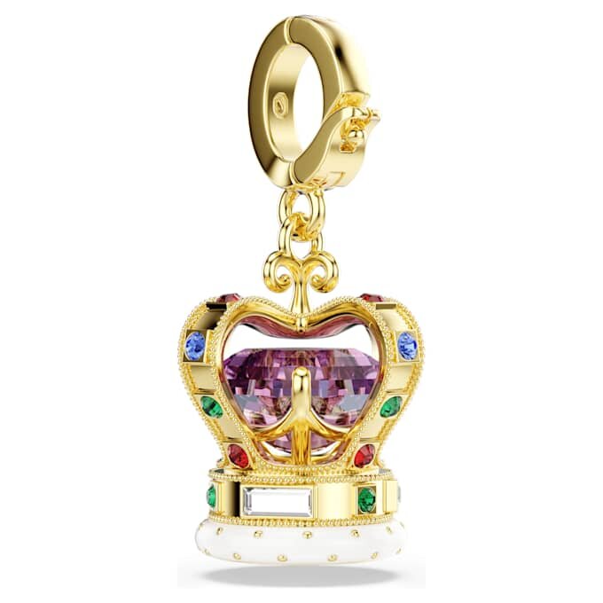Colgante de corona de los Minions con cortes mixtos, multicolor, chapado en tono dorado Colgante de corona de los Minions con cortes mixtos, multicolor, chapado en tono dorado
