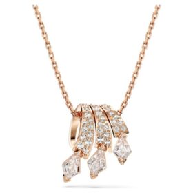 Colgante de dragón y fénix con garra de dragón, blanco, chapado en tono oro rosa