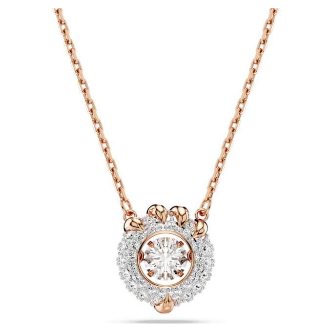 Colgante de dragón y fénix con garra de dragón, blanco, chapado en tono oro rosa Colgante de dragón y fénix con garra de dragón, blanco, chapado en tono oro rosa