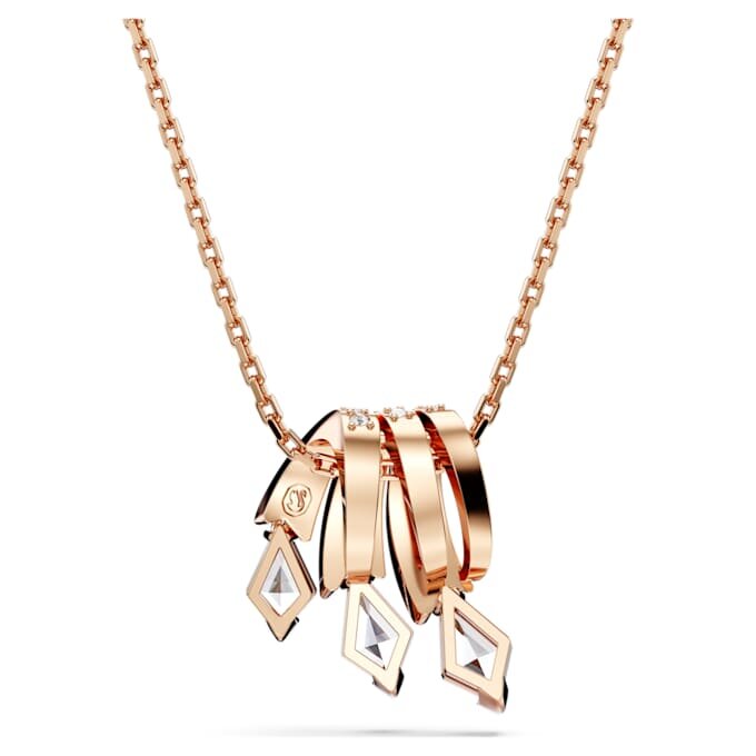 Colgante de dragón y fénix con garra de dragón, blanco, chapado en tono oro rosa Colgante de dragón y fénix con garra de dragón, blanco, chapado en tono oro rosa