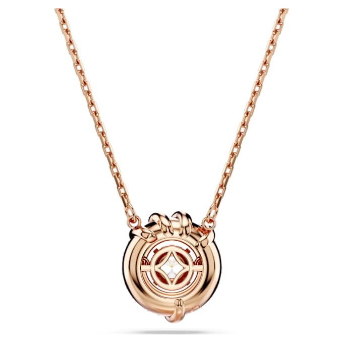 Colgante de dragón y fénix con garra de dragón, blanco, chapado en tono oro rosa Colgante de dragón y fénix con garra de dragón, blanco, chapado en tono oro rosa