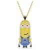 Colgante de Kevin de los Minions con pavé, multicolor, chapado en tono dorado