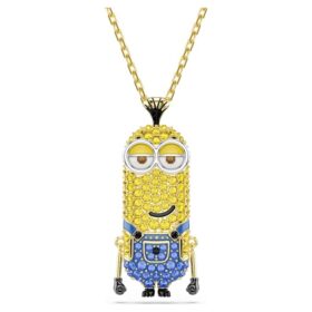 Colgante de Kevin de los Minions con pavé, multicolor, chapado en tono dorado