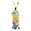 Colgante de Kevin de los Minions con pavé, multicolor, chapado en tono dorado