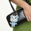 Colgante de osito para bolso, azul, chapado en rodio