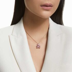 Colgante de osito, rosa, chapado en tono oro rosa