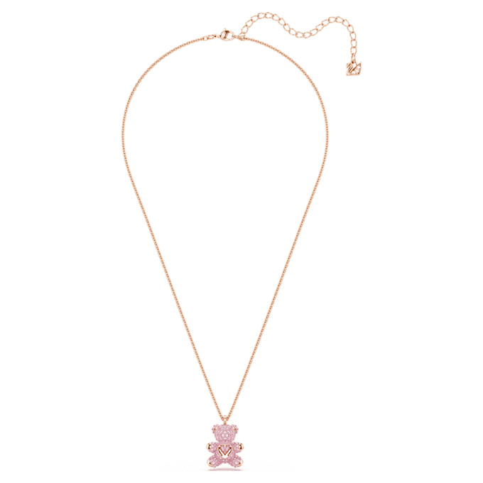 Colgante de osito, rosa, chapado en tono oro rosa Colgante de osito, rosa, chapado en tono oro rosa