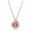 Colgante de serpiente con cortes mixtos, Año de la Serpiente, rojo, chapado en tono oro rosa