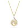 Colgante de serpiente con perla de cristal, cortes mixtos, Año de la Serpiente, blanco, chapado en tono dorado Colgante de serpiente con perla de cristal, cortes mixtos, Año de la Serpiente, blanco, chapado en tono dorado